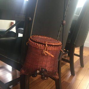Original Rattan Back Bucket Purse